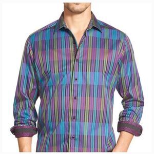 Robert Graham Macfarland Classic Fit Multicolor Striped Button Down Shirt